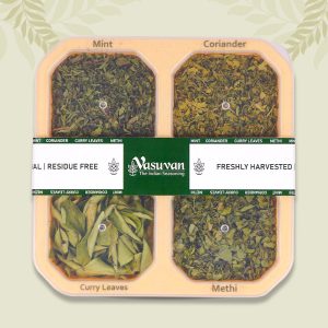Indian Herbs Dabba – Dried Herbs for Cooking (Coriander | Mint | Curry Leaves | Methi)