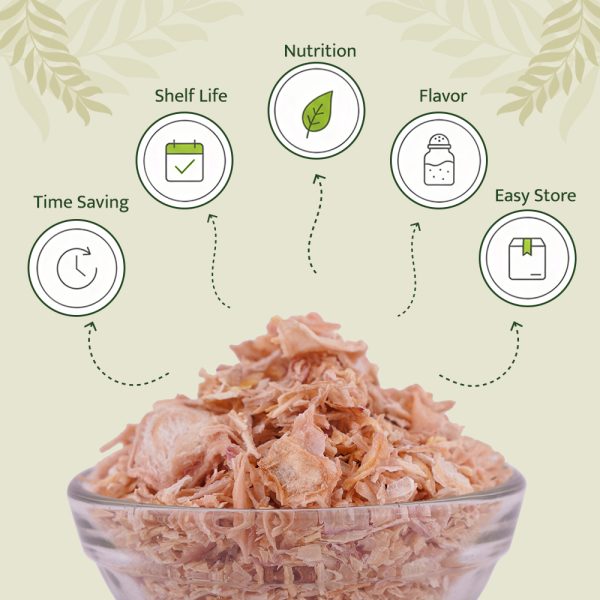 Onion-benefit dehydrated onion flakes